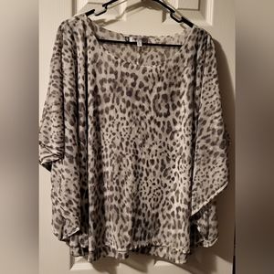 Jennifer Lopez - Animal Print Womens Blouse Size XL Black Gray - Women's